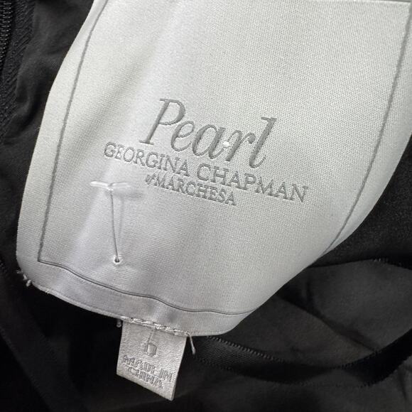 Pearl Marchesa Dress Womens 6 Black Strapless Ruffle Mini Evening Party Cocktail - Picture 3 of 7